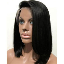 Load image into Gallery viewer, 14” Black Bob Lace Front Silky Wig