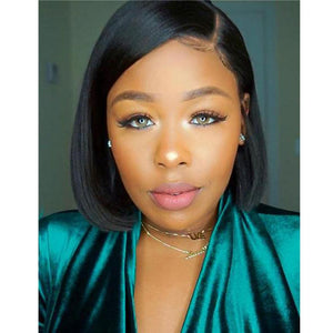 14" Bob Straight Human Lace Wig