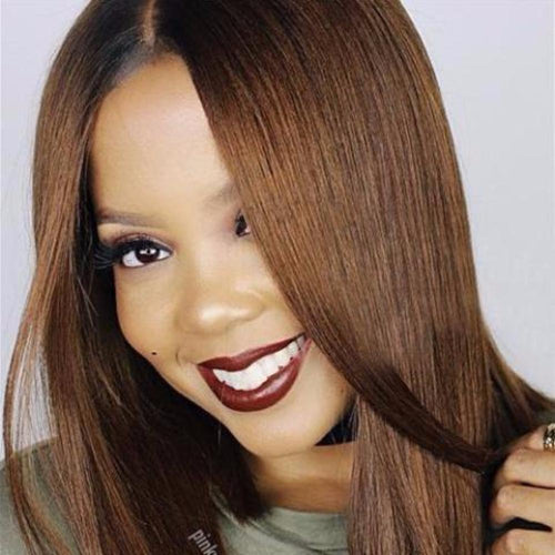 14” Brown Bob Lace Front Silky Wig