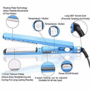 2 IN 1 TITANIUM HAIR STRAIGHTENER AND CURLER