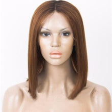 Load image into Gallery viewer, 14” Brown Bob Lace Front Silky Wig