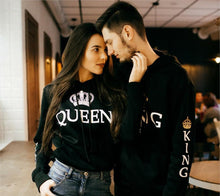 Load image into Gallery viewer, BLACK - King Queen Hoodies