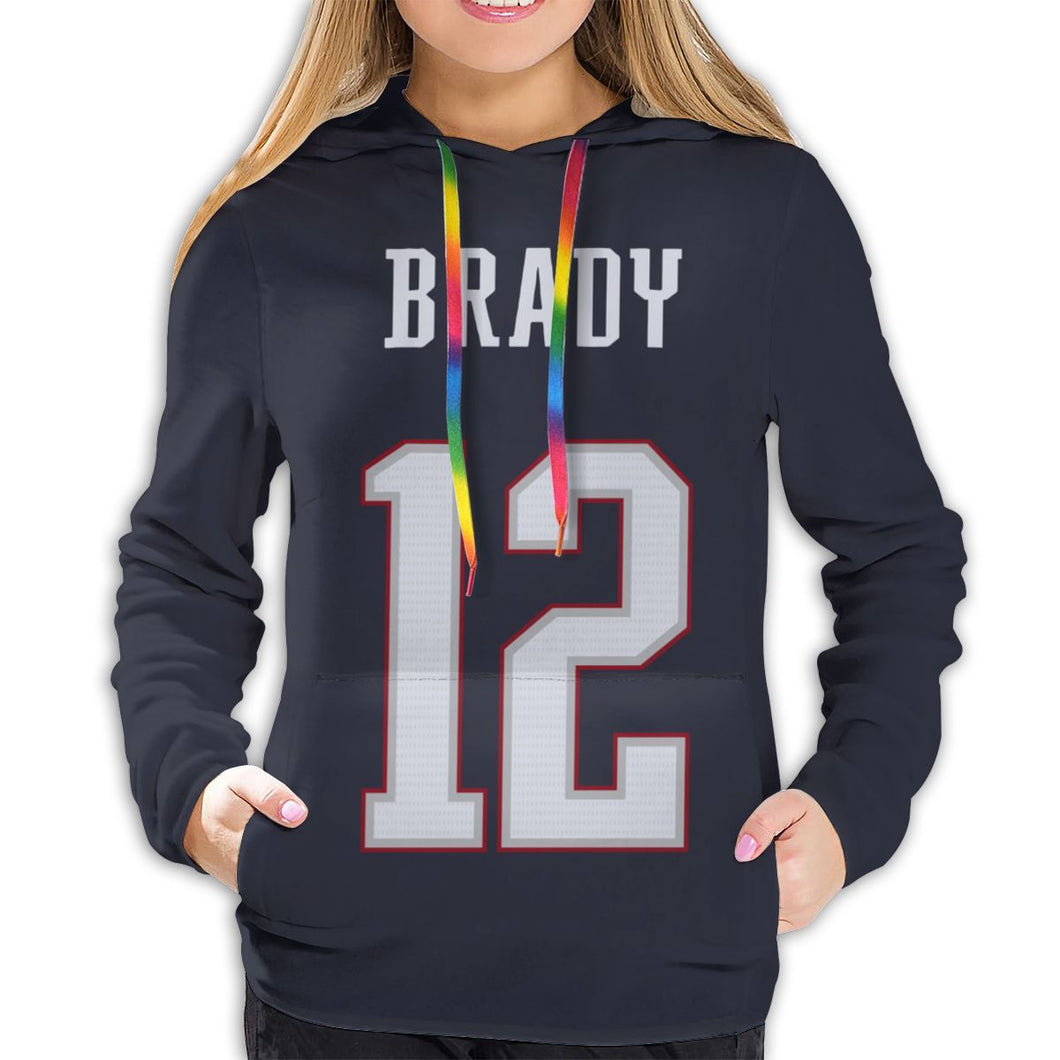 #12 Tom Brady Hoodies For Women