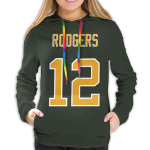 #12 Aaron Rodgers Hoodies For Women