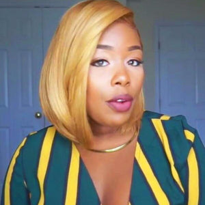 14" Blonde Lace Front Silky Wig