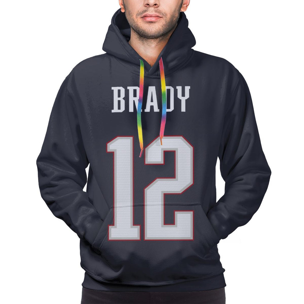 #12 Tom Brady Hoodies For Men Pullover Sweatshirt