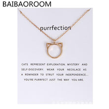 Load image into Gallery viewer, Fashion Jewelry Purrfection cat ear alloy pendant short necklace Women Gift