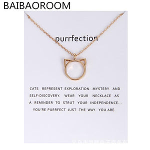 Fashion Jewelry Purrfection cat ear alloy pendant short necklace Women Gift