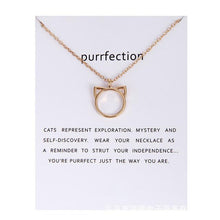 Load image into Gallery viewer, Fashion Jewelry Purrfection cat ear alloy pendant short necklace Women Gift