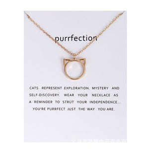 Fashion Jewelry Purrfection cat ear alloy pendant short necklace Women Gift