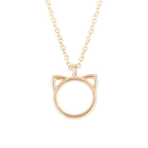 Fashion Jewelry Purrfection cat ear alloy pendant short necklace Women Gift