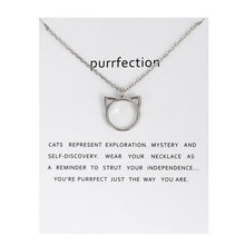 Load image into Gallery viewer, Fashion Jewelry Purrfection cat ear alloy pendant short necklace Women Gift