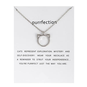 Fashion Jewelry Purrfection cat ear alloy pendant short necklace Women Gift