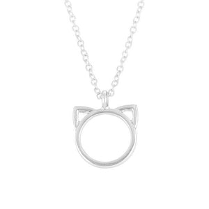 Fashion Jewelry Purrfection cat ear alloy pendant short necklace Women Gift