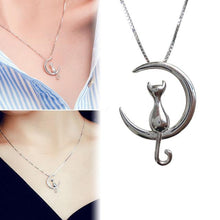 Load image into Gallery viewer, Fashion Cat Moon Pendant Necklace Charm Silver Gold Color Link Chain Necklace For Pet Lucky Jewelry For Women Gift Shellhard