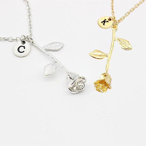 *My Initial* Rose Necklace