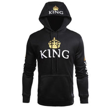 Load image into Gallery viewer, BLACK - King Queen Hoodies